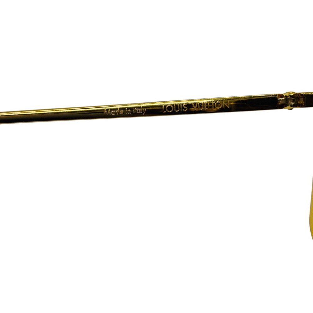 LOUIS VUITTON GOLD LV MOON METAL SQUARE SUNGLASSES - Picture 7 of 9